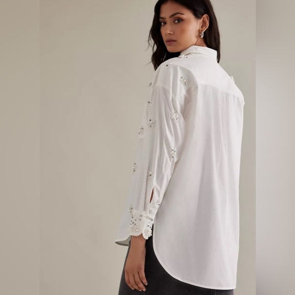 Maeve by Anthropologie Bennet button down shirt SMALL - Picture 2 of 4